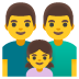 👨‍👨‍👧 family: man, man, girl display on Google